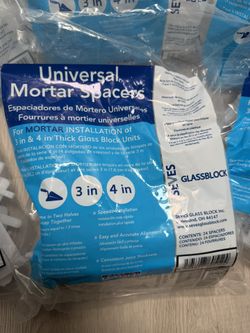 New Seves Universal Mortar Spacers for glass block installation - bag of 24