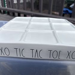 Rae Dunn Ceramic Tic Tac Toe Game Set - XOXO Design