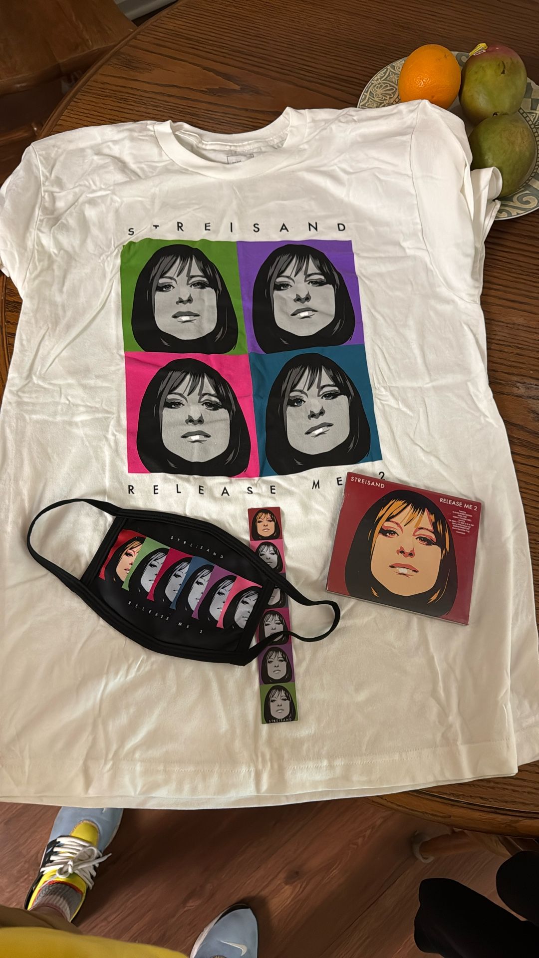 Barbara Streisand Release Me 2 Bundle Shirt Large Sealed CD Mask Bookmark White