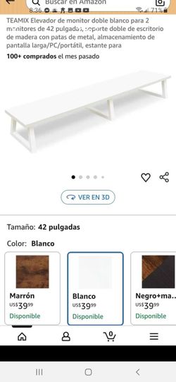 Elevador de monitor Doble Blanco para 2 monitores  de 42 pulgadas soporte Doble para escritorio