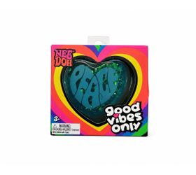 New Schylling NeeDoh Good Vibes Only Heart - Blue Peace, Authentic Fidget Toy