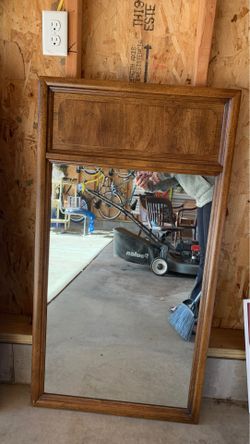 Vintage retro solid wood mirror
