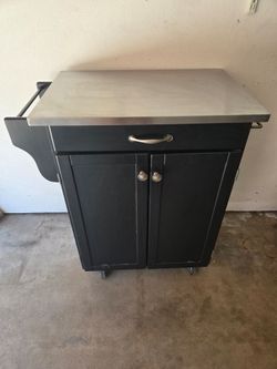 Rolling Kitchen Cart / Island with Stainless Steel Top