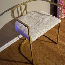 White And Gold Vanity Chair