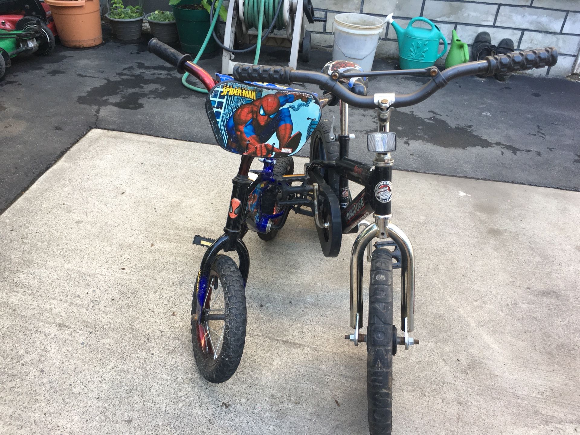 Two small bicycle.