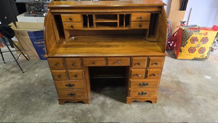 Hardwood Roll Top Desk