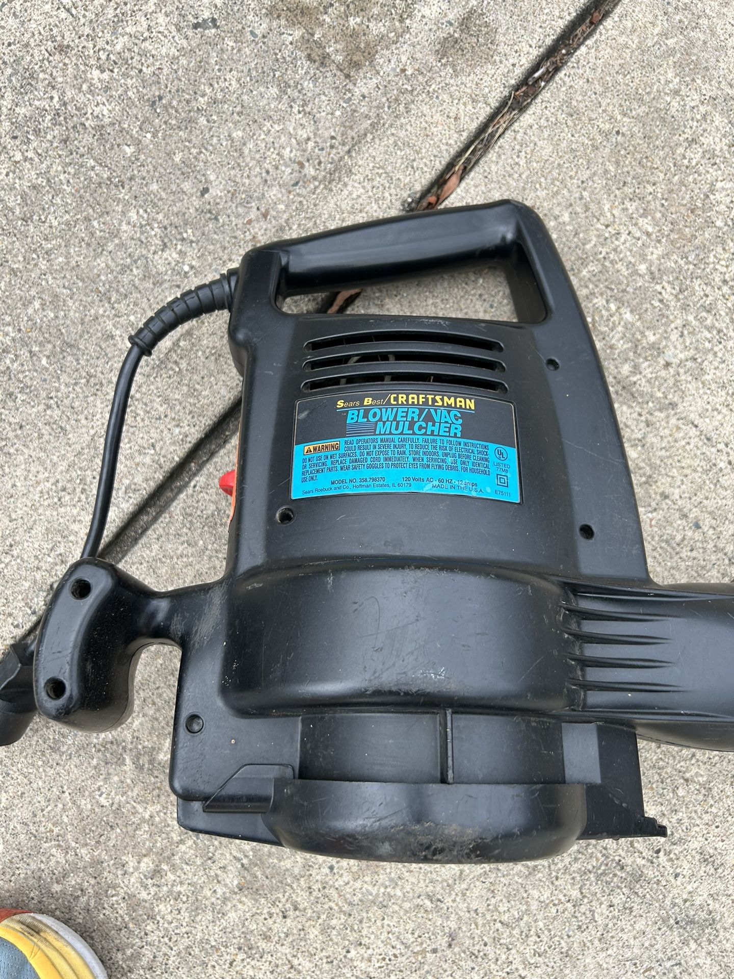 Craftsman Electric Leaf Blower