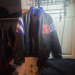 Broncos Leather Starter Jacket