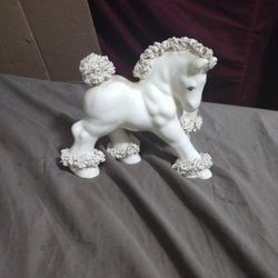 Vintage Ceramic White Horse 