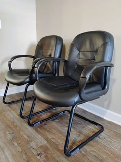 Set of 2 Genuine Leather Chairs