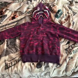 Double Hooded Purple Bape Hoodie