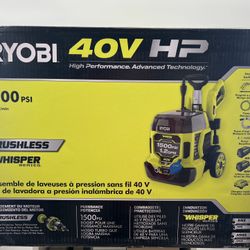 RYOBI 40V Brushless 1500 PSI Cold Water Electric Pressure Washer - Brand New