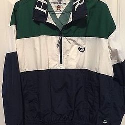 Vintage Tommy Hilfiger Sailing SPELL OUT Collar Jacket Zip Front  XL Unique