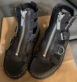 Dr. Martens Black Leather Gladiator Sandals