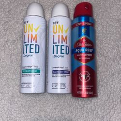 Degree And Old Spice Unlimited Men Spray Deodorant 