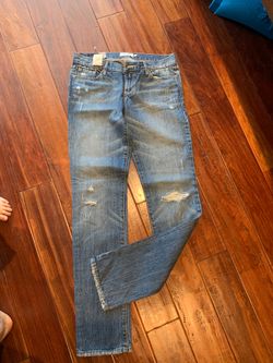 Abercrombie AF stretch fade wash ripped jeans jean women size 4L brand new
