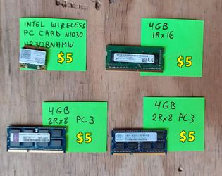 Memory RAM and Wireless Card