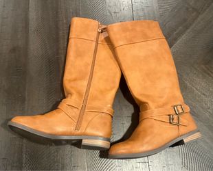 NEW - Cat & Jack Girls Knee - High Brown Boots (Size 2 Kids)