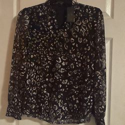 Brand New Ladies Navy Blue Lace Top Size XL