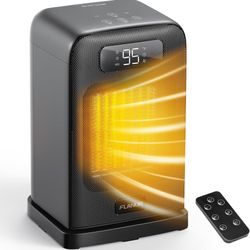 Space Heaters for Indoor Use, 1500W Small Desk Heater with Remote, Thermostat, 4 Modes, 12H Timer, LED Display, Safety Protection, 70° Oscillating Hea