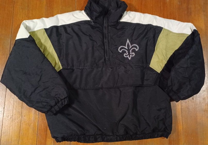Men's Size Xlarge Vintage New Orleans Saints Kangaroo Pocket Zip Pull Over Kamara Brees Manning