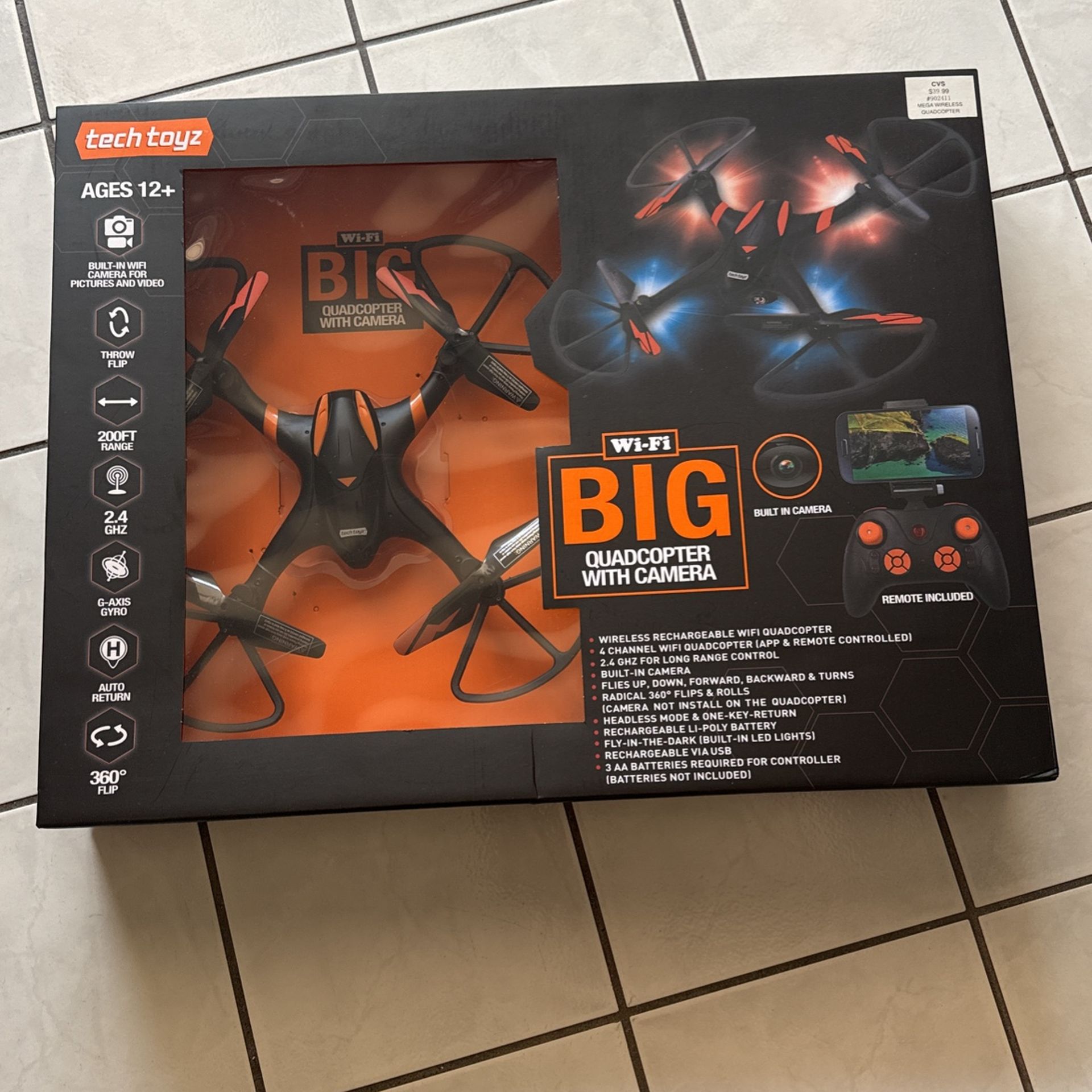 Tech Toyz Big Quad 2.4GHz Wireless Rechargeable Helicopter LED Lights Air Drone for Sale in El Cajon CA OfferUp
