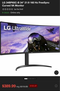 LG UltraWide Curved monitor 34’