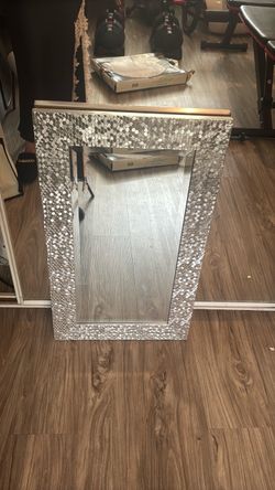 Silver Mosaic Tile Framed Wall Mirror