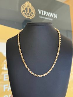 14k yellow gold solid rope chain 21inch
