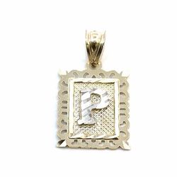 Woman’s Men’s 10k Yellow Gold Initial P Charm Pendant for Necklace GP3107763