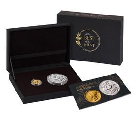 New Best of the Mint 1916 Mercury Dime Gold Coin and Silver Medal Set