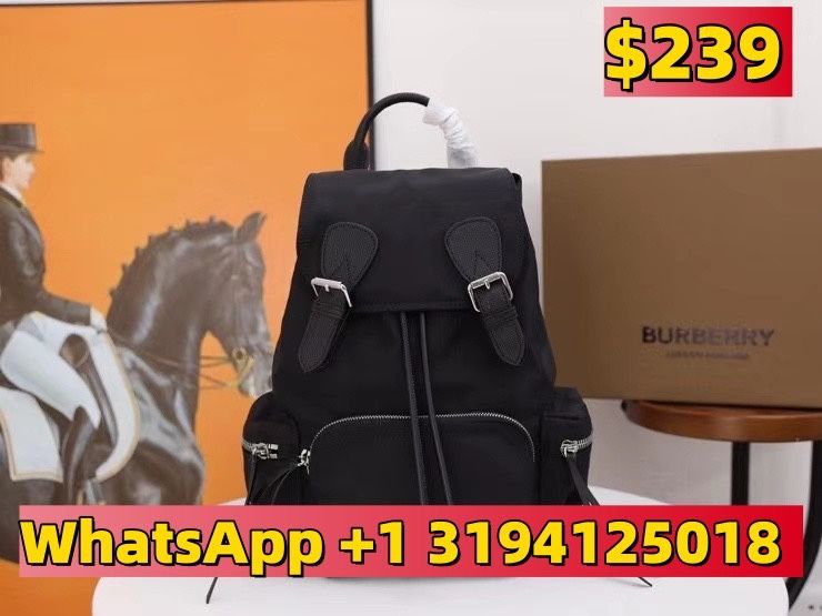 BURBERRY Nylon black backpack
