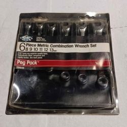 SK 6 PIECE PEG PACK COMBINATION WRENCH SET METRIC