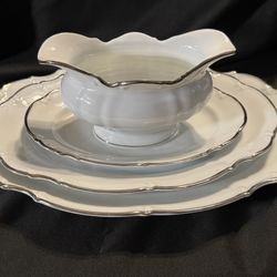 Vintage Saladmaster Bavarian Porcelain Serving Set – Elegant Wedding Band Pattern