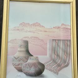 Carlos Rios signed southwest design print