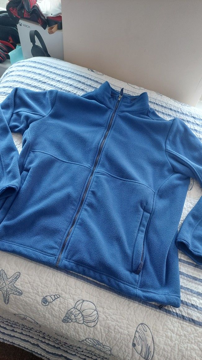 Lands' End Men Full Zip Mid-weight Fleece Jacket