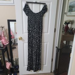 Jumpsuit Black Floral XL