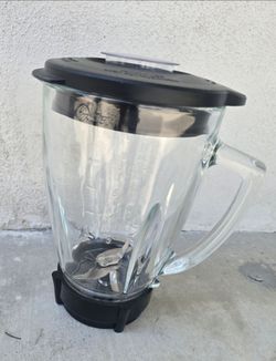 Blender Replacement Heavy Glass Pitcher 6 Cup With Black Lid