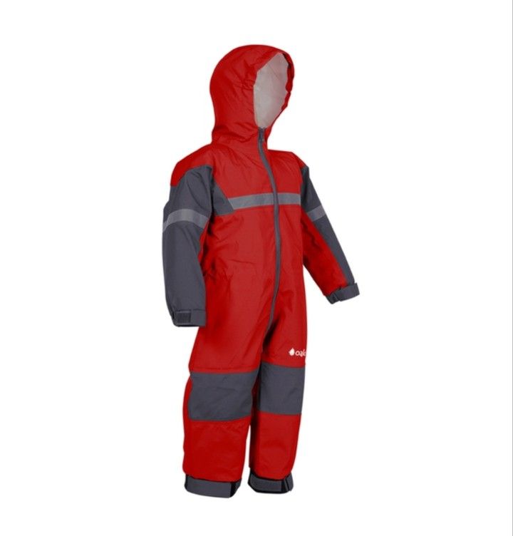 New Oaki Children's Rain/Trail Waterproof Red Suit, Size 6/7