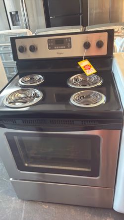 Like new Whirlpool stainless steel electric stove