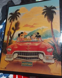 Vintage Minnie & Mickey Wooden Wall Plaque 