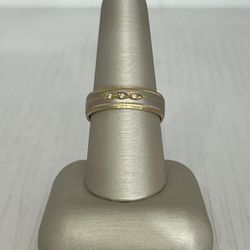 Yellow Gold Diamond Wedding Mens Band 