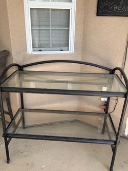Glass bar cart