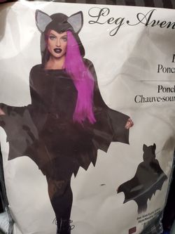 Bat Women Costume Poncho