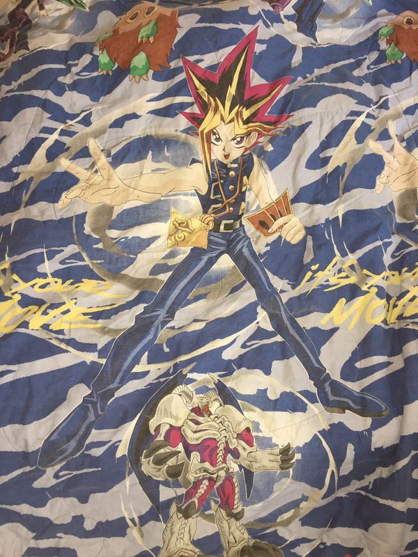 Vintage Yugioh Yu-gi-oh Comforter Bedding Twin Blanket Yugi Black