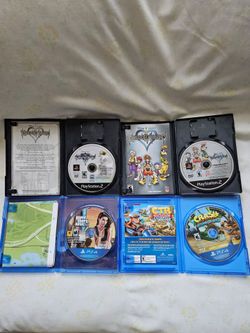 Ps2 Video Games KingdomHearts I-II Both Discs Have Some Scratches But Playable $15 Each, Ps4 GTA V $10,Crash Bandicoot N-Sane Trilogy $20 Clean Discs
