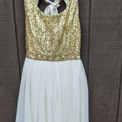 Gold Sequined juniors Dress