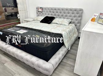 New king bed frame with mattress