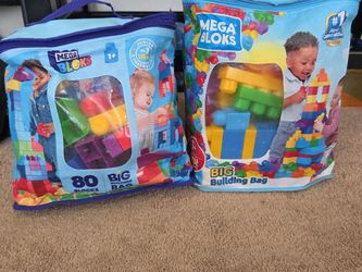 “2 Mega Bloks Big Building Bags – Toddler Building Blocks