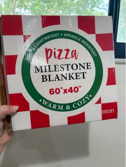 Pizza milestone baby blanket